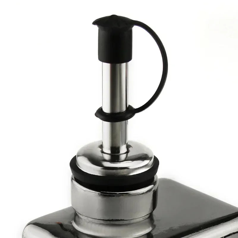 1PC Stainless Steel Oil Bottle Spout Pourer/Mouth with Stopper Flask Dry Red Wine Pot Bottle Cork Plug Olive Pourer Dispenser