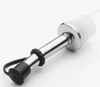 1PC Stainless Steel Oil Bottle Spout Pourer/Mouth with Stopper Flask Dry Red Wine Pot Bottle Cork Plug Olive Pourer Dispenser