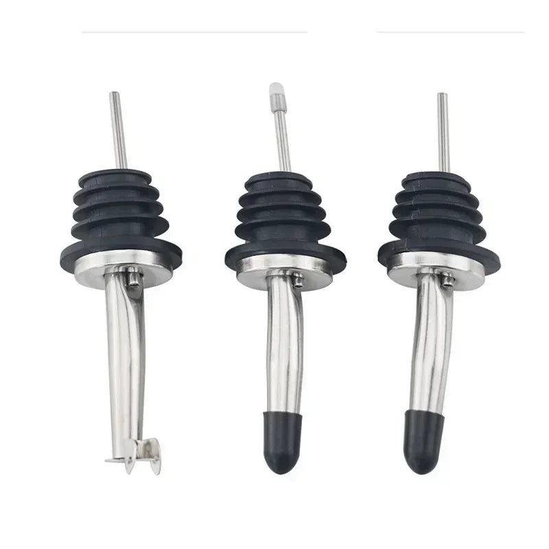 1PC Stainless Steel Oil Bottle Spout Pourer/Mouth with Stopper Flask Dry Red Wine Pot Bottle Cork Plug Olive Pourer Dispenser
