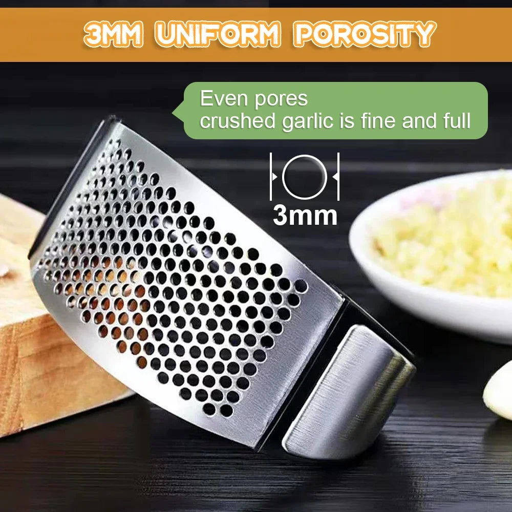 Stainless Steel Garlic Press Crusher Manual Garlic Mincer Chopping Garlic Tool Fruit Vegetable Tools Kitchen Gadget Accessories