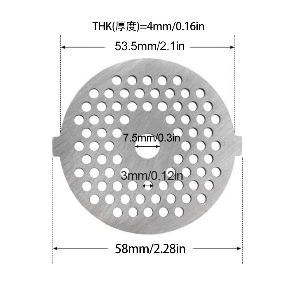 Meat Grinder Pinion Mixer Spare Parts Meat Grinder Knife Stainless Steel Grille for Food Grinder Accessories Kitchen Tool