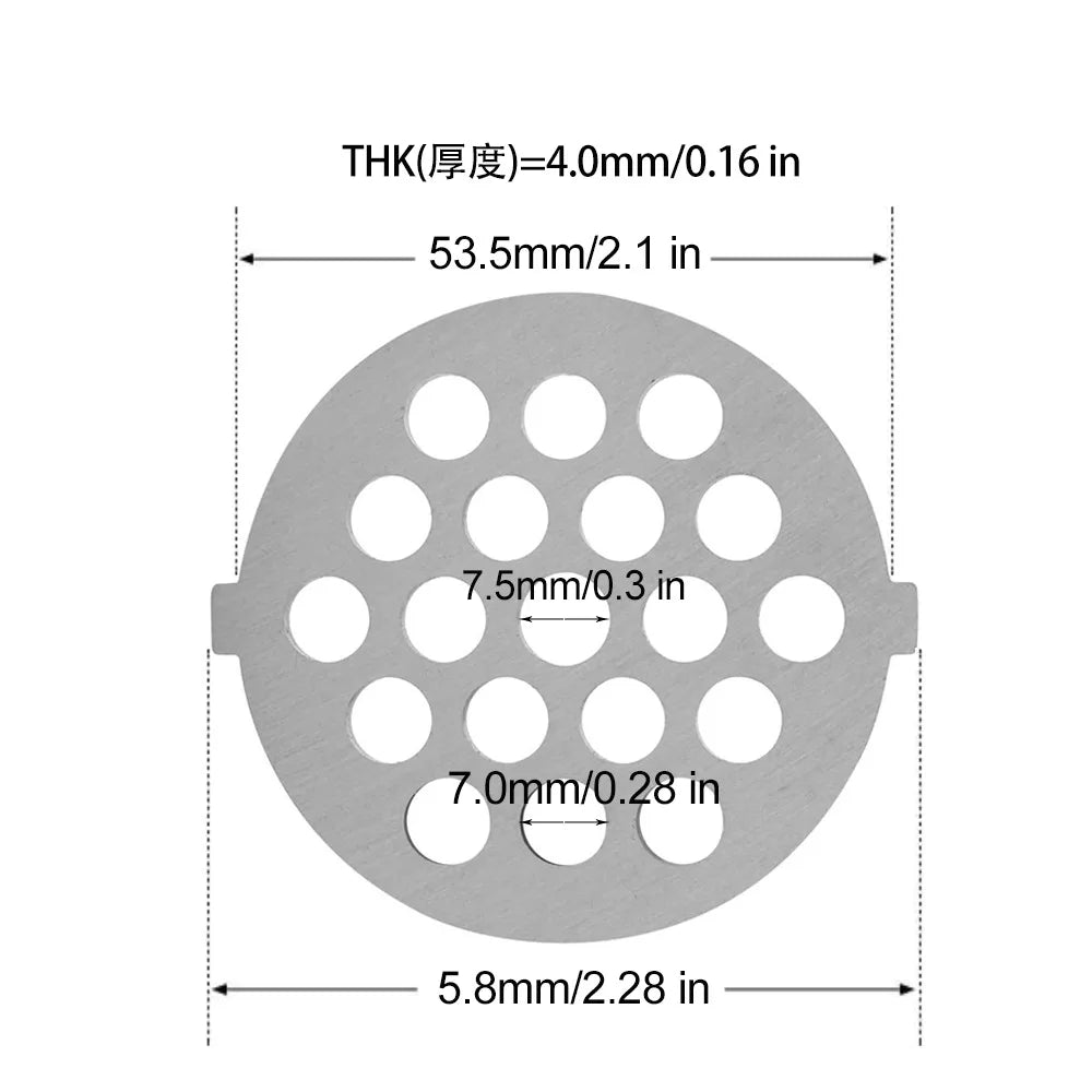 Meat Grinder Pinion Mixer Spare Parts Meat Grinder Knife Stainless Steel Grille for Food Grinder Accessories Kitchen Tool